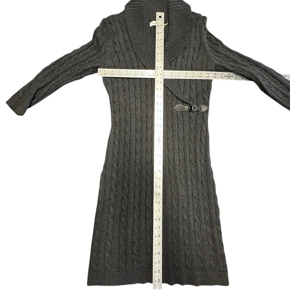 Calvin Klein ~ Women’s Grey Cable Knit LS Sweater Dress ~ Size M - Picture 10 of 10